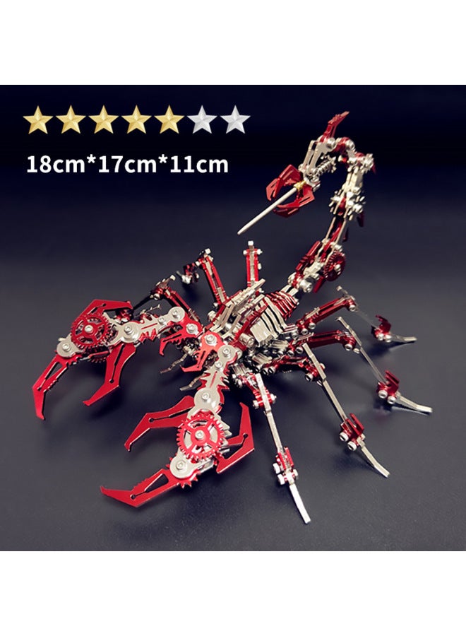 Steel Warcraft 3D Metal Jigsaw Puzzle Assembled Model Stall Adult Children Handmade DIY Gift Educational Toys-Color:Red Scorpion Diy - Image 1